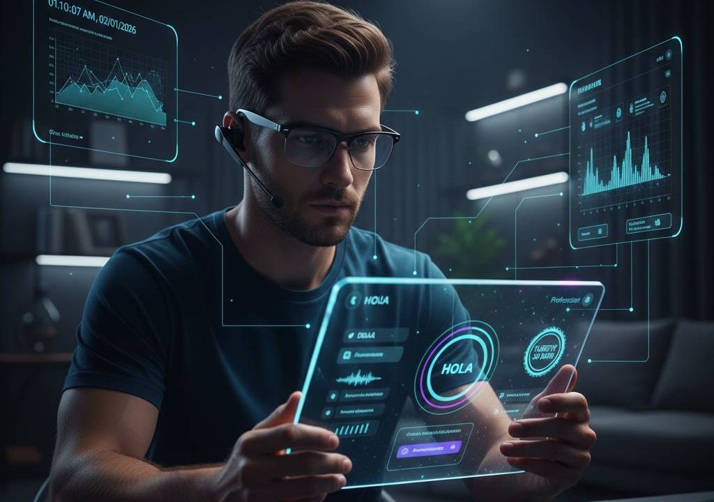 Person using AI language learning app on phone for conversation practice