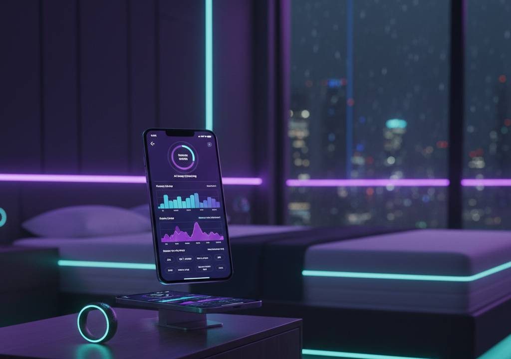 Person wearing Oura Ring 4 AI sleep tracker during nighttime rest