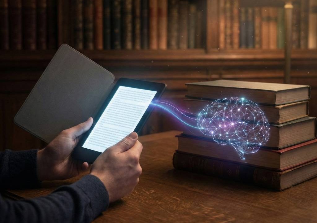 AI book recommender interface suggesting personalized next reads based on mood and