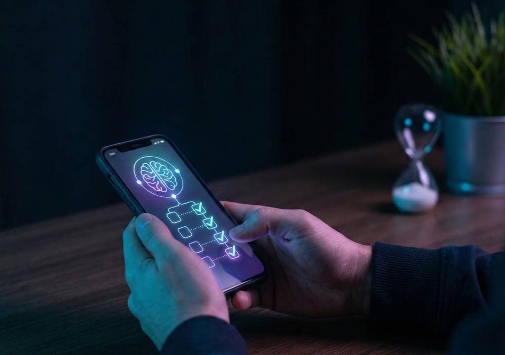 User building lasting habits with AI habit tracker apps on mobile screen