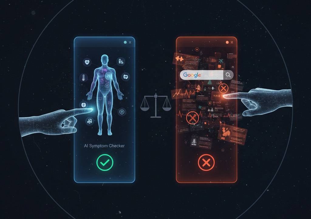AI-powered symptom checkers vs Google accuracy comparison graph