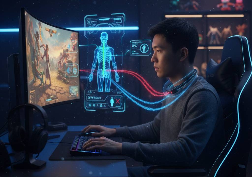 AI-based posture wearable Upright GO2 correcting gamer neck posture