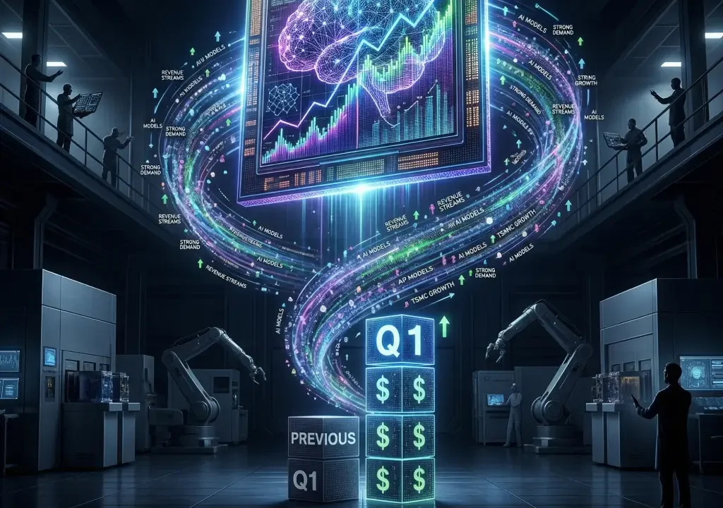 TSMC Q1 revenue chart showing 35% AI-driven growth